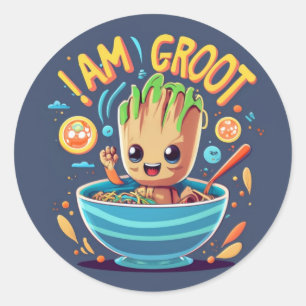 Jag är Groot Runt Klistermärke