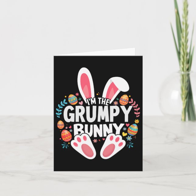 Jag är Grumpy Bunny Matching Påsk-familjen Kort (Framsida)