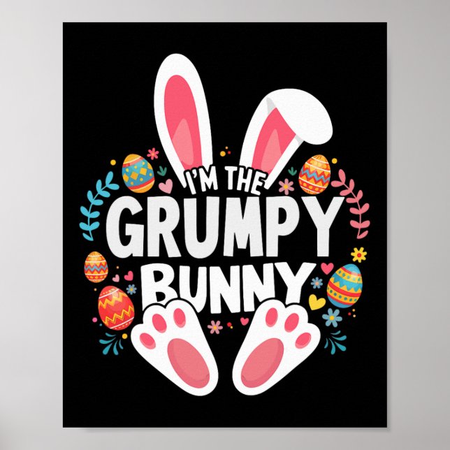 Jag är Grumpy Bunny Matching Påsk-familjen Poster (Framsidan)
