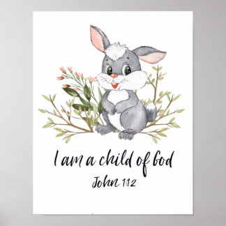 Jag är Guds barn, barnens bibelverse, skript Poster