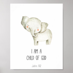 Jag är Guds Bible Verses barn Poster