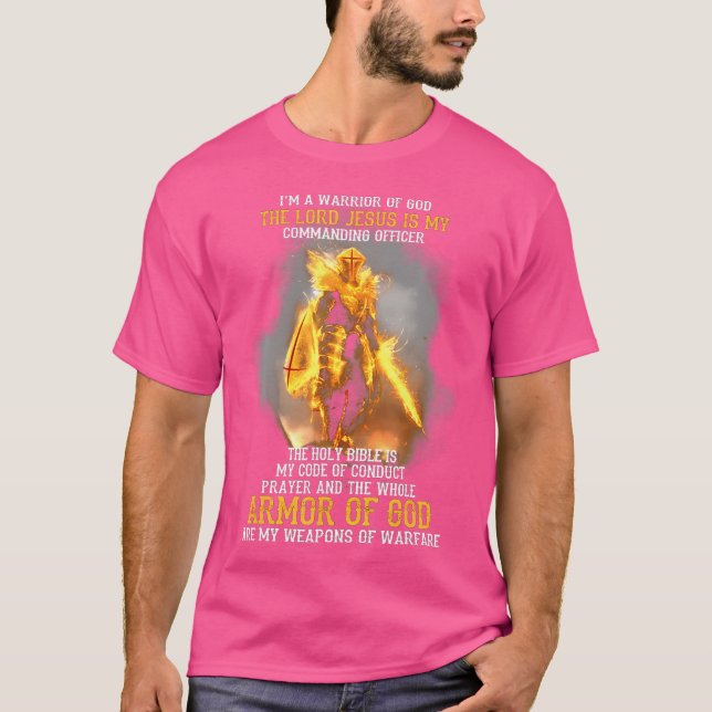 Jag är Guds krigare Herren Jesus är mitt kommando T Shirt (Framsida)