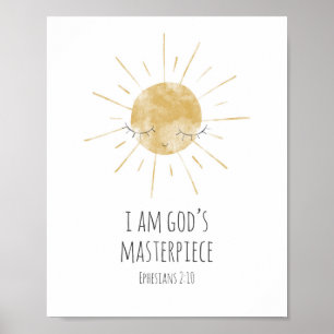 Jag är Guds Mästerverk Bibelvers Poster