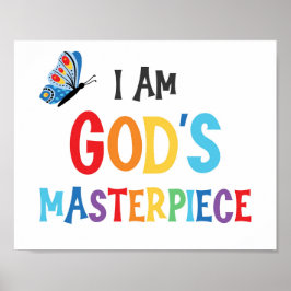 Jag är Guds mästerverk Kids Bible Verse Poster