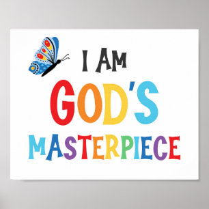 Jag är Guds mästerverk Kids Bible Verse Poster