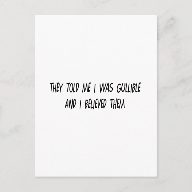 Jag är Gullible Vykort (Framsida)