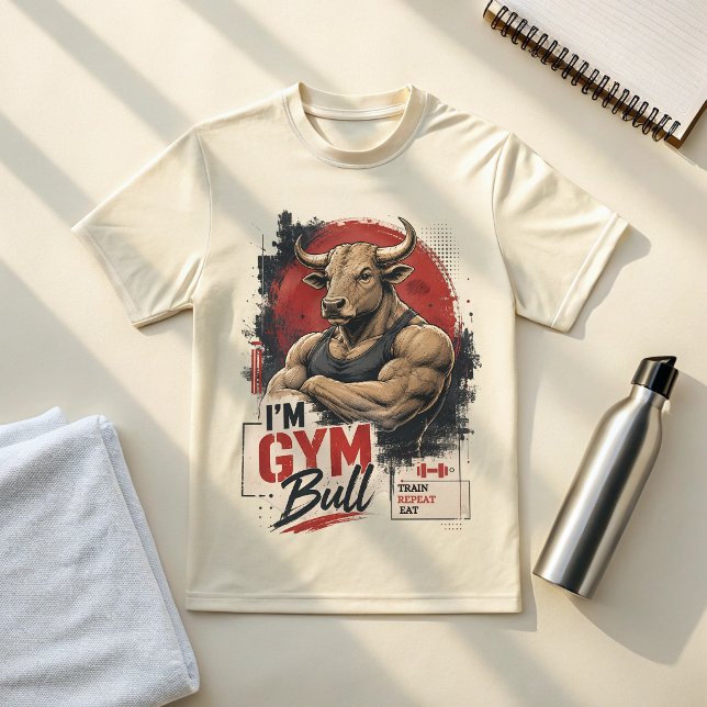 Jag är Gym Bull T-Shirt | Styrketräning Workout T (Skapare uppladdad)
