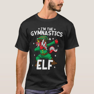 Jag är Gymnastiken Elf Unicorn Gymnast Girl Jesus T Shirt