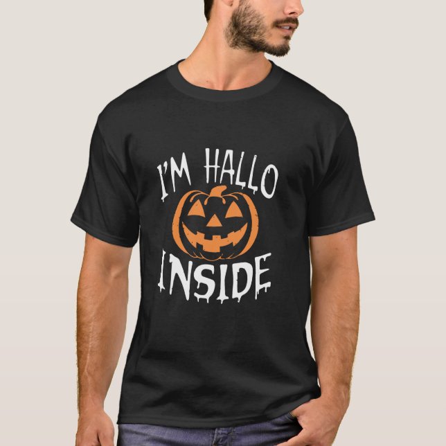 Jag är Hallo Inside Funny Dead Inside Halloween Pu T Shirt (Framsida)