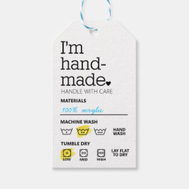 Jag är handgjord av minimalistiska Märkre Presentetikett
