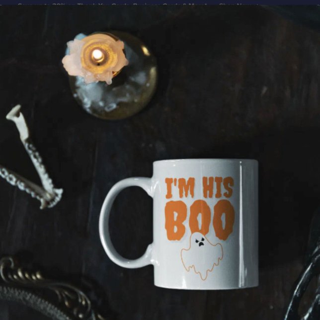 Jag är hans älskling, rolig spök Halloween-fru Kaffemugg (I'm His Boo Funny Ghost Halloween Wife Coffee Mug)