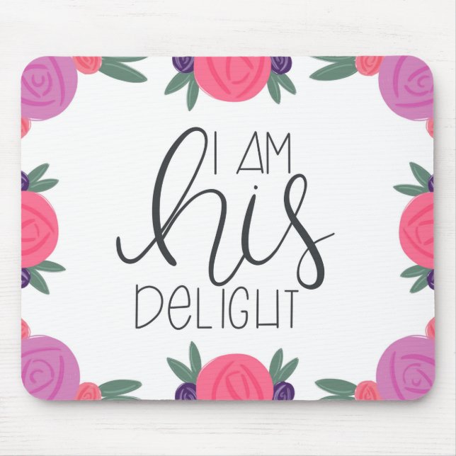 Jag är hans älskvärda Blommigtar Mousepad Musmatta (Framsidan)