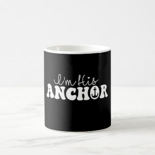 Jag är hans Anchor Matching Par Sailing Gift Funny Kaffemugg
