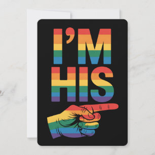 Jag är hans Gay Couple Matching LGBTQ-Pride Inbjudningar