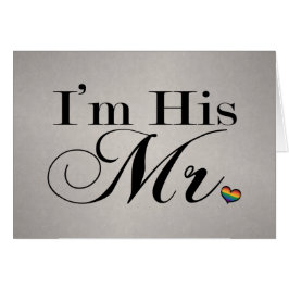 Jag är hans mr Gay pride Typografi med Rainbow Hea Hälsningskort