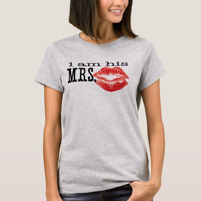 Jag är Hans Mrs Red Läppar Brides T-shirt (Framsida)