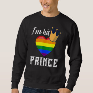 Jag är hans prins Lgbtq Rainbow Heart Gay Boykompi Lång Ärmad Tröja