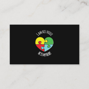 Jag är hans röst Autism Awareness T-Shirt Mamma  Visitkort