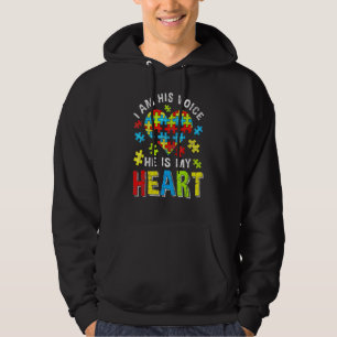 Jag är hans röst, han är min hjärteautism. hoodie