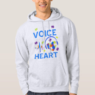 "Jag är hans röst, han är min hjärteautism.. Hoodie
