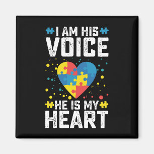 Jag Är Hans Röst Han Är Mitt Hjärta Autism Mamma P Magnet