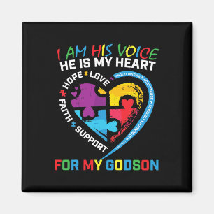 Jag är hans talande Godson Autism Awareness Godmor Magnet
