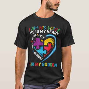 Jag är hans talande Godson Autism Awareness Godmor T Shirt