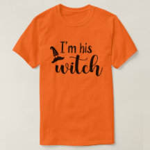 Jag är Hans Witch | Black Text Par Halloween T-Shi