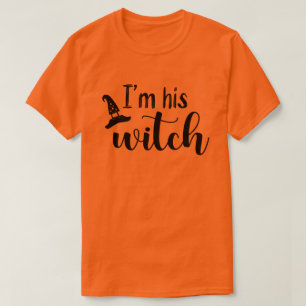 Jag är Hans Witch Black Text Par Halloween T-Shi T Shirt