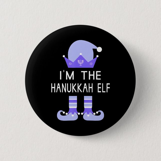 Jag är Hanukkah Elf Jewish Menorah Funny Knapp (Framsida)