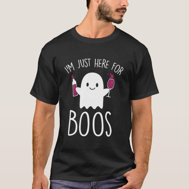 JAG Är Här Bara För Boos Halloween T Shirt (Framsida)