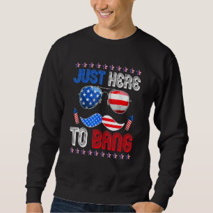 Jag är här för att bang USA flagga solglasögon 4:e Lång Ärmad Tröja