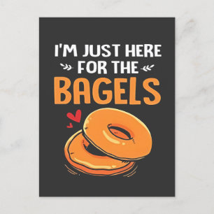 Jag är här för Bagels judiska mat Meddelande Vykort