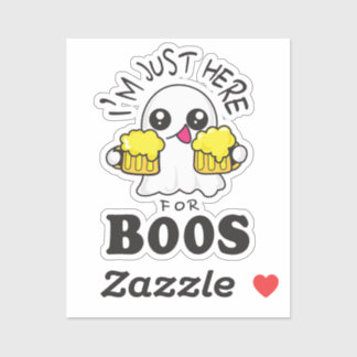 Jag är här för Boos Classic Round Sticker Klistermärken