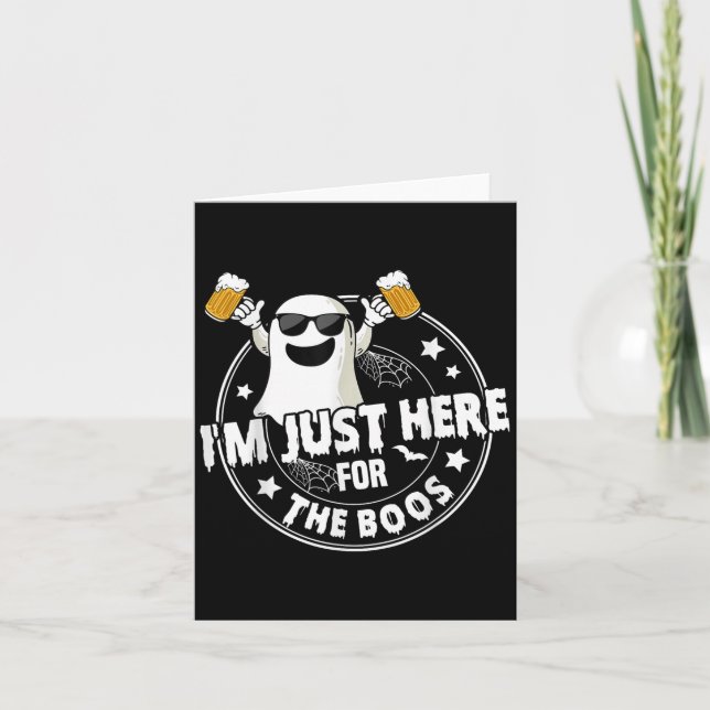 Jag är här för Boos Cute Ghost Halloween Co. Kort (Framsida)
