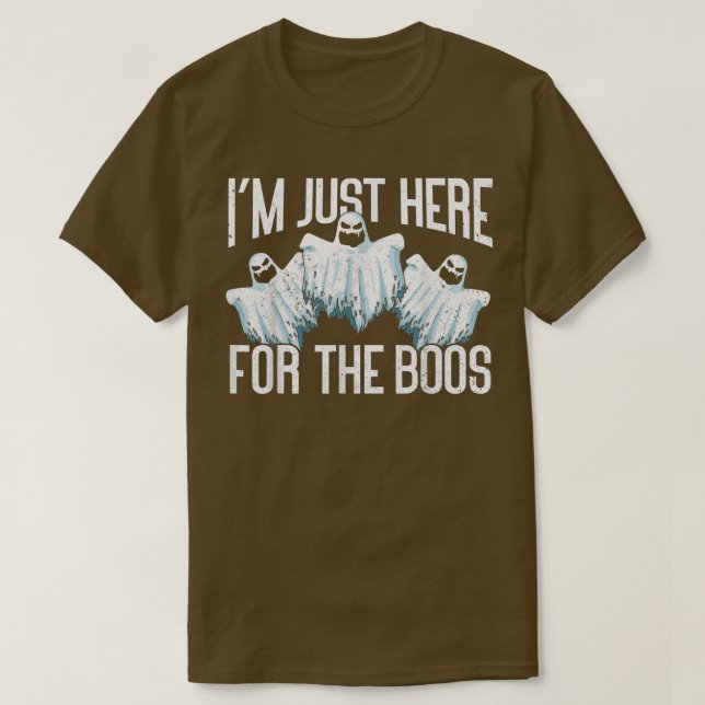 Jag är här för Boos Funny Ghost Halloween T Shirt (Design framsida)