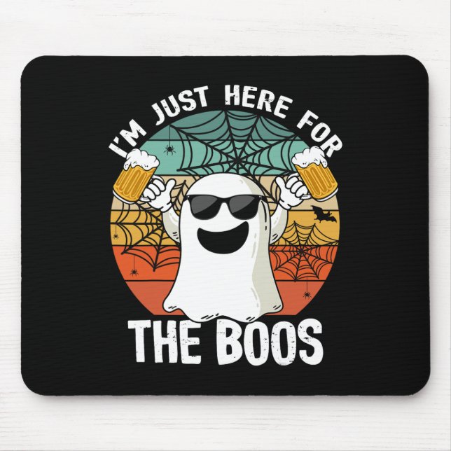 Jag är här för Boos Funny Halloween Beer Lo Musmatta (Framsidan)