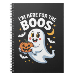 Jag är här för Boos - Funny Halloween-design Anteckningsbok