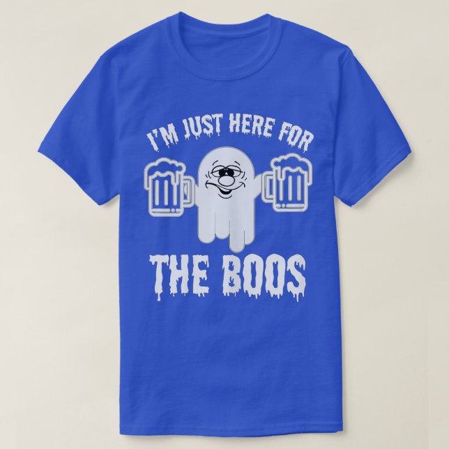 Jag är här för Boos Funny Halloween Ghost C T Shirt (Design framsida)