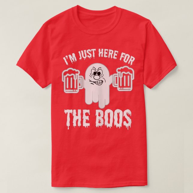 Jag är här för Boos Funny Halloween Ghost C T Shirt (Design framsida)