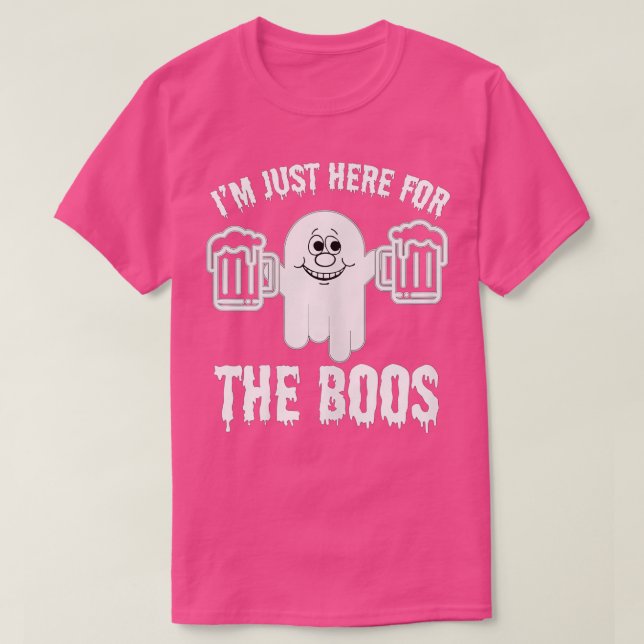 Jag är här för Boos Funny Halloween Ghost C T Shirt (Design framsida)