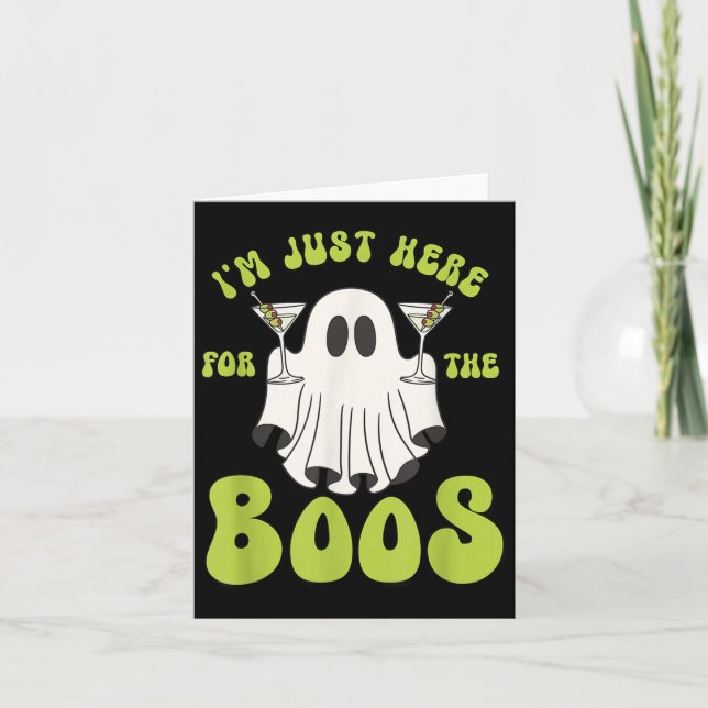 Jag är här för Boos Funny Halloween Ghost M. Kort (Framsida)