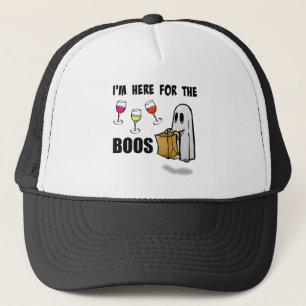 Jag är här för Boos Funny Halloween Ghost Truckerkeps