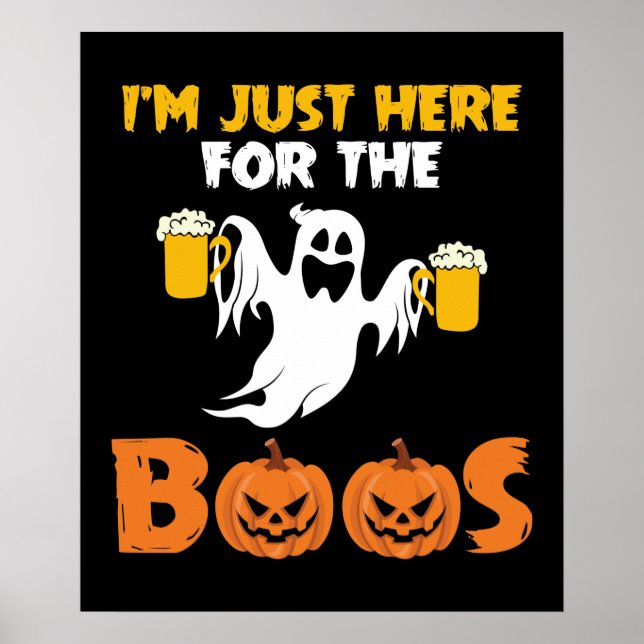 Jag är här för Boos Funny Halloween Poster (Framsidan)
