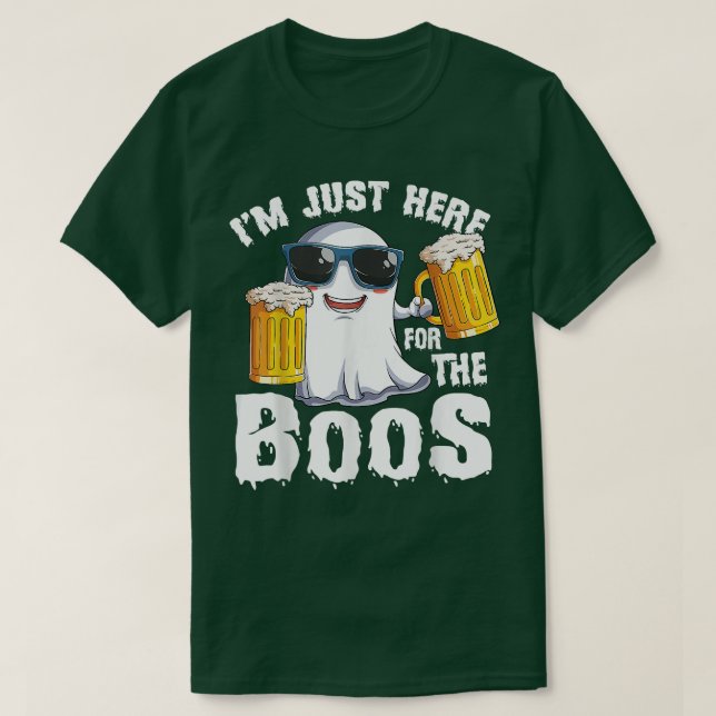 Jag är här för Boos Funny Halloween Tee Manar (Design framsida)