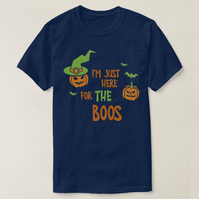 Jag är här för Boos Funny Halloween Tee Sca (Design framsida)