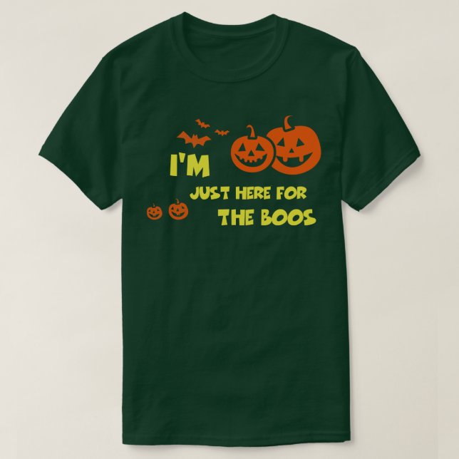 Jag är här för Boos Funny Halloween Tee Sca (Design framsida)