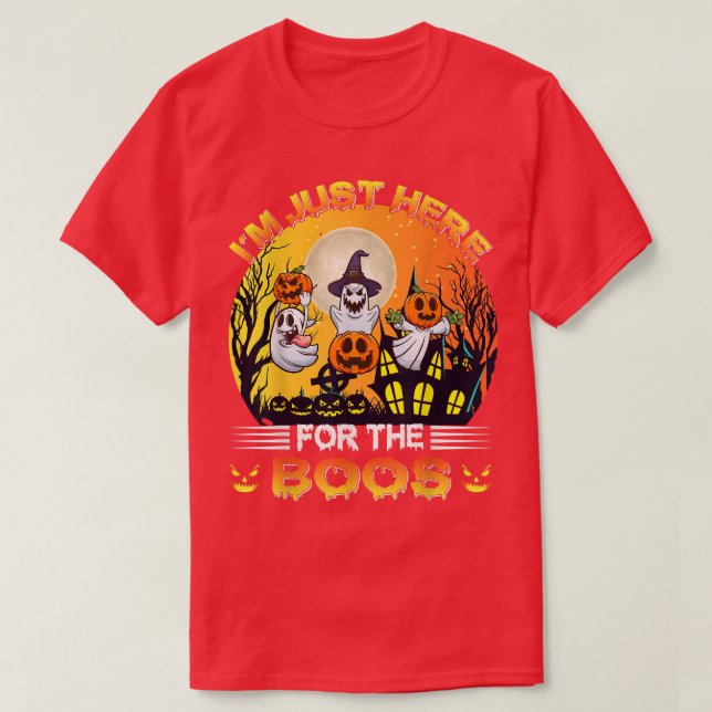 Jag är här för Boos Ghost Halloween fest Wo T Shirt (Design framsida)