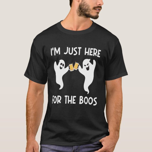 Jag är här för Boos Ghost som dricker Hallowee T Shirt (Framsida)