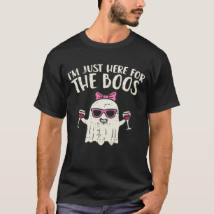 Jag är här för Boos Ghost Vin Halloween T Shirt